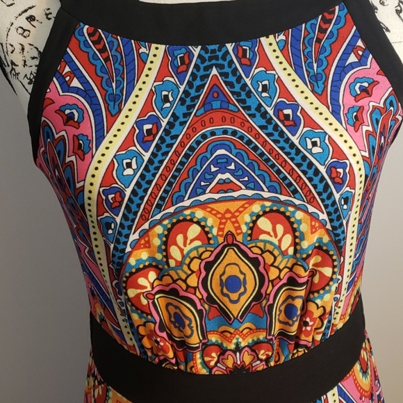 Callessa Maxi Dress Aztec Tribal Wild Woman Sisterhood Boho Vibes Stunning S - Picture 3 of 8